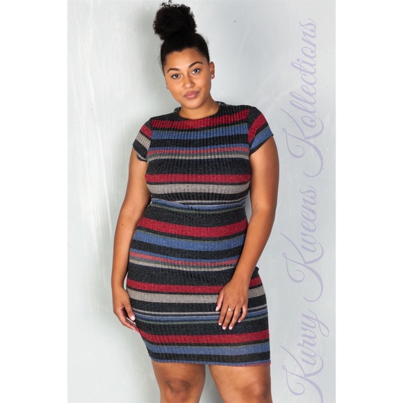 Multicolored Sweater Midi Dress - Picture 3 of 8
